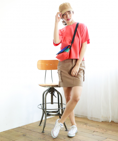 BAYFLOW(ベイフロー)の「ベイカーミニスカート(スカート・レディース・カーキ/ブラウン/ホワイト・SMALL/MEDIUM)」の7枚目の写真