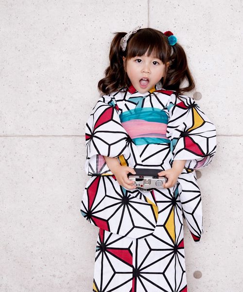 Utatane ウタタネ の キッズ浴衣セット 麻の葉に苺とミント 浴衣 Wear