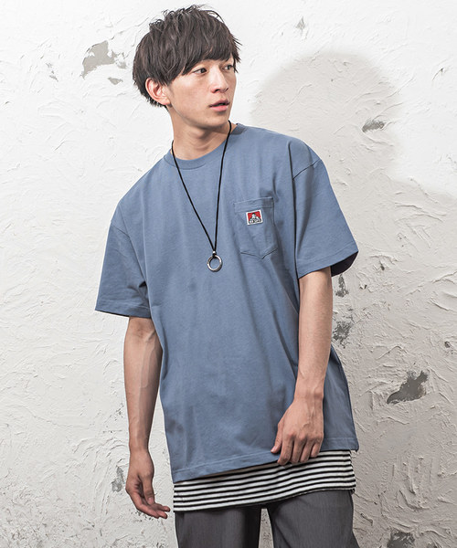 MinoriTY（マイノリティ）の「【BEN DAVIS】ビッグシルエットポケットT（Tシャツ/カットソー・メンズ・ホワイト/ブラック/レッド/イエロー/ブルーグレー・M）」の4枚目の写真