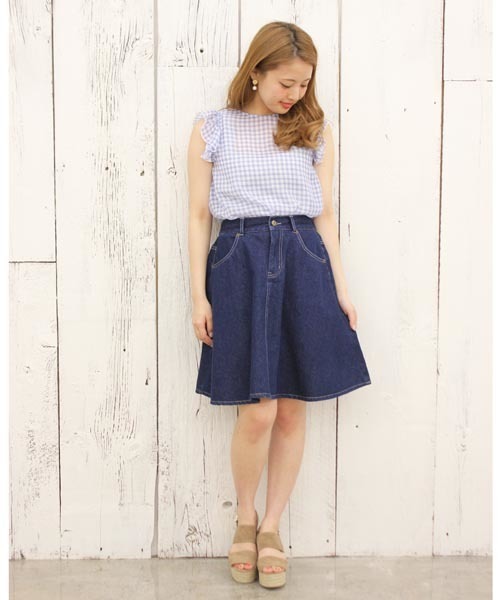 Chico（チコ）の「チェックフリルSH（シャツ/ブラウス・レディース・ホワイト/ホワイト×ブラック/ホワイト×ブルー・FREE）」の10枚目の写真