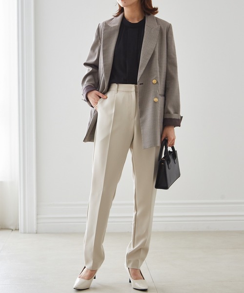 RANAN（ラナン）の「ウォッシャブル　タックテーパードパンツ(セットアップ対応)（スラックス・レディース・グレー系その他/ブラック/ブラウン/ネイビー/ベージュ系その他・M/3L/L/LL）」の20枚目の写真