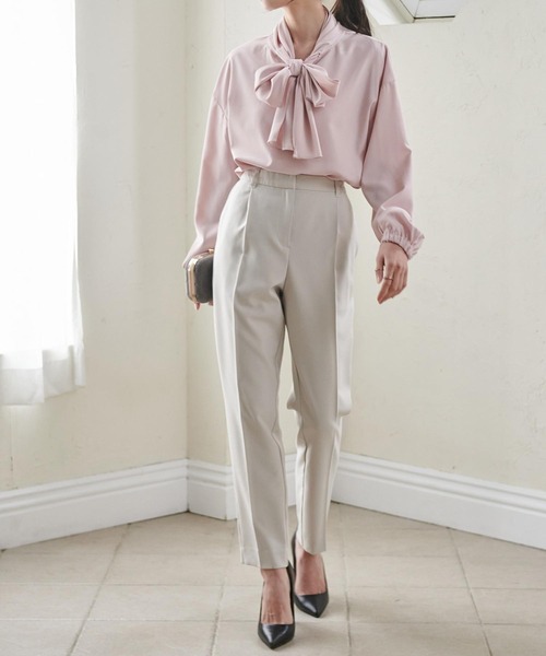 RANAN（ラナン）の「ウォッシャブル　タックテーパードパンツ(セットアップ対応)（スラックス・レディース・グレー系その他/ブラック/ブラウン/ネイビー/ベージュ系その他・M/3L/L/LL）」の15枚目の写真