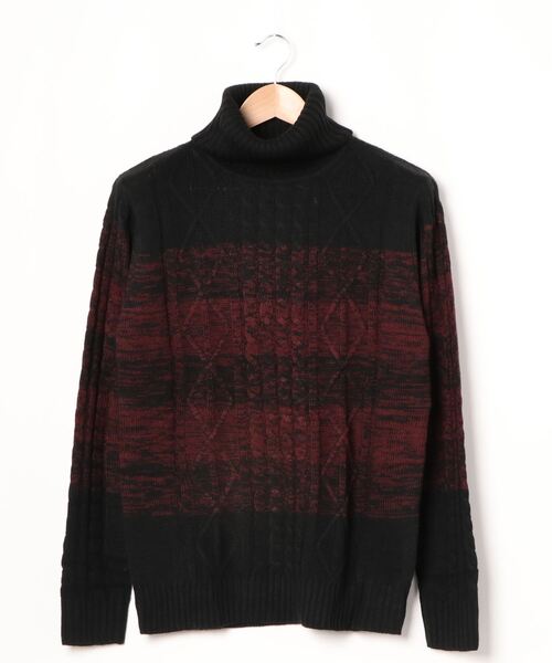 THISIS（ディスイズ）の「アラン編み タートルネックセーター（ニット/セーター・メンズ・ホワイト/ブラック/ネイビー/グレー/ブルー/ワインレッド/ホワイト系その他7/ブラック系その他/ベージュ・MEDIUM/LARGE/SMALL/X-LARGE）」の4枚目の写真