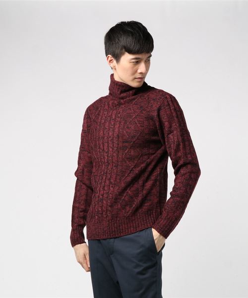 THISIS（ディスイズ）の「アラン編み タートルネックセーター（ニット/セーター・メンズ・ホワイト/ブラック/ネイビー/グレー/ブルー/ワインレッド/ホワイト系その他7/ブラック系その他/ベージュ・MEDIUM/LARGE/SMALL/X-LARGE）」の17枚目の写真