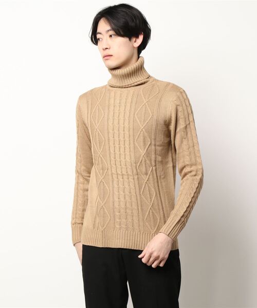 THISIS（ディスイズ）の「アラン編み タートルネックセーター（ニット/セーター・メンズ・ホワイト/ブラック/ネイビー/グレー/ブルー/ワインレッド/ホワイト系その他7/ブラック系その他/ベージュ・MEDIUM/LARGE/SMALL/X-LARGE）」の18枚目の写真