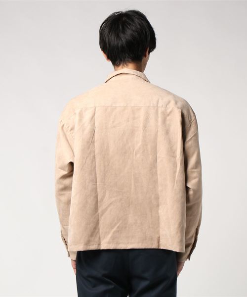 WEGO（ウィゴー）の「WEGO/フェイクスエードオープンカラーシャツ（シャツ/ブラウス・メンズ・ベージュ/ワイン/ライトピンク/ダークグリーン・MEDIUM/LARGE）」の6枚目の写真