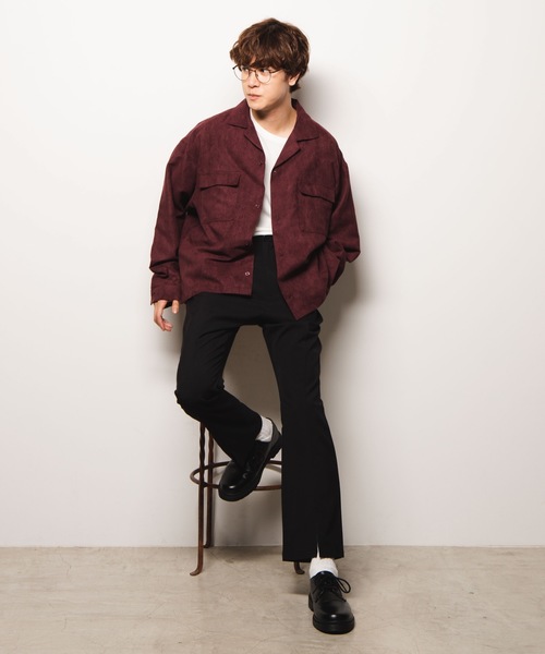 WEGO（ウィゴー）の「WEGO/フェイクスエードオープンカラーシャツ（シャツ/ブラウス・メンズ・ベージュ/ワイン/ライトピンク/ダークグリーン・MEDIUM/LARGE）」の12枚目の写真