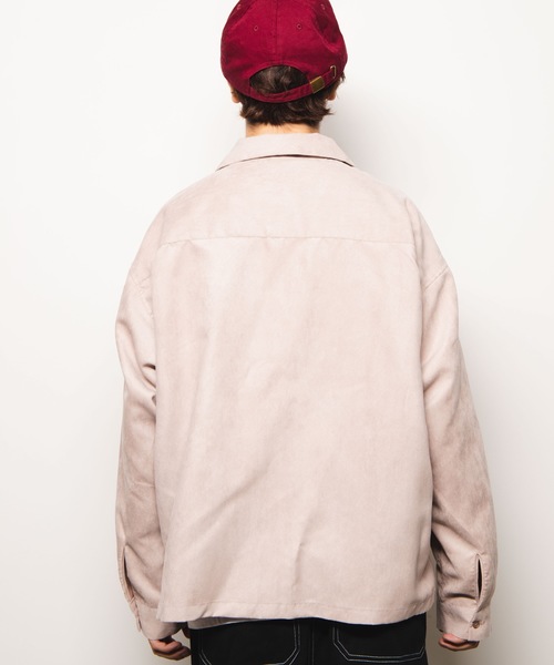 WEGO（ウィゴー）の「WEGO/フェイクスエードオープンカラーシャツ（シャツ/ブラウス・メンズ・ベージュ/ワイン/ライトピンク/ダークグリーン・MEDIUM/LARGE）」の7枚目の写真