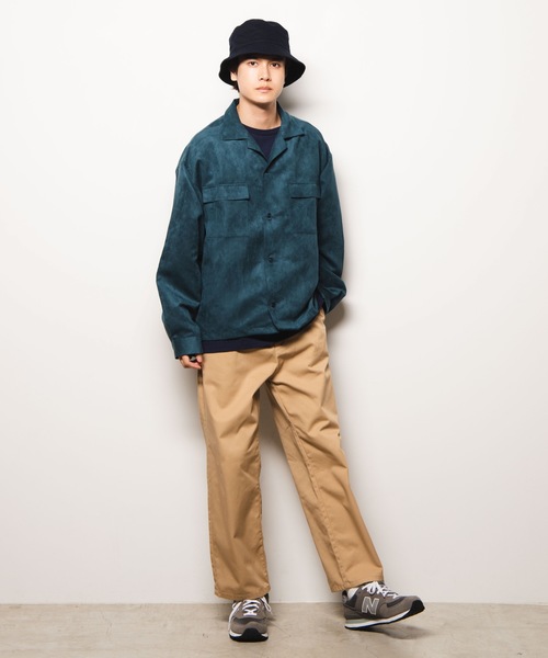 WEGO（ウィゴー）の「WEGO/フェイクスエードオープンカラーシャツ（シャツ/ブラウス・メンズ・ベージュ/ワイン/ライトピンク/ダークグリーン・MEDIUM/LARGE）」の21枚目の写真