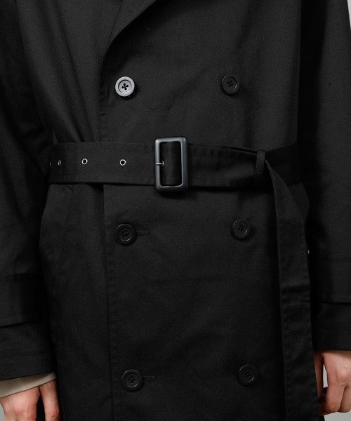 JUNRED（ジュンレッド）の「トレンチオーバーコート（トレンチコート・メンズ・ブラック/ベージュ・M/L）」の13枚目の写真