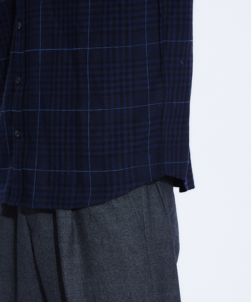 ABAHOUSE GRAY(アバハウスグレイ)の「※モールチェックバンドカラーシャツ(シャツ/ブラウス・メンズ・ベージュ/ネイビー・46/48/50)」の10枚目の写真