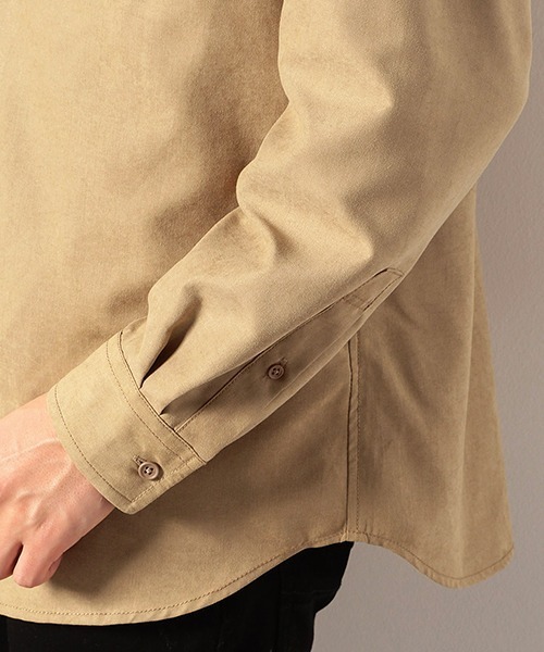 Purple&Yellow（パープルアンドイエロー）の「裏毛フード　シャツ（シャツ/ブラウス・メンズ・ホワイト/ベージュ/ピンク・LARGE/SMALL/MEDIUM）」の11枚目の写真