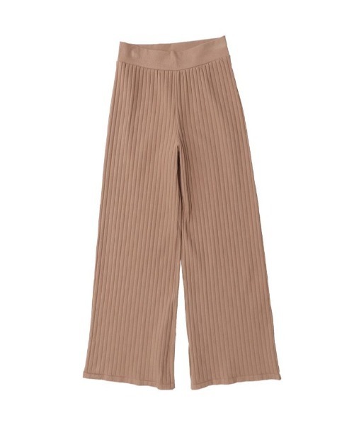 HANES(ヘインズ)の「HANES/ヘインズ/Rib Wide Pants/リブワイドパンツ(その他パンツ・レディース・ブラック/ベージュ/ブラウン/グレー・FREE)」の1枚目の写真