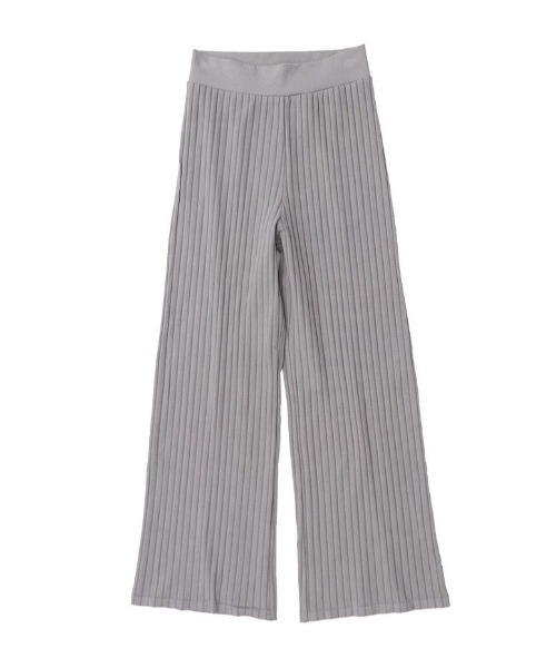HANES(ヘインズ)の「HANES/ヘインズ/Rib Wide Pants/リブワイドパンツ(その他パンツ・レディース・ブラック/ベージュ/ブラウン/グレー・FREE)」の3枚目の写真
