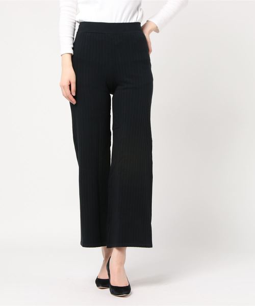 HANES(ヘインズ)の「HANES/ヘインズ/Rib Wide Pants/リブワイドパンツ(その他パンツ・レディース・ブラック/ベージュ/ブラウン/グレー・FREE)」の8枚目の写真