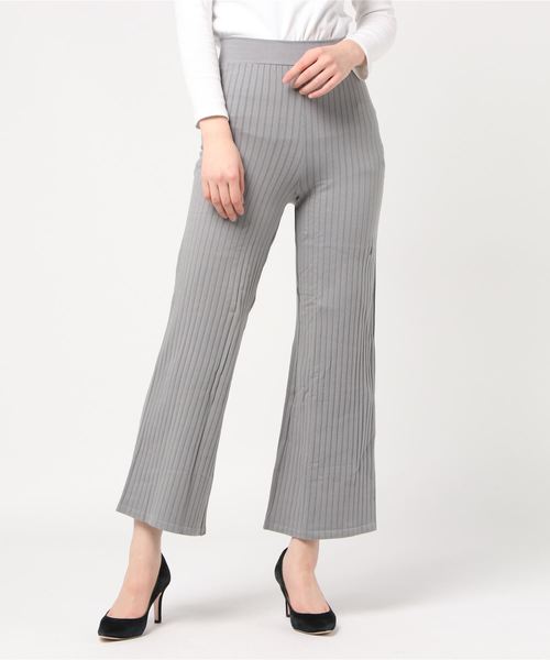 HANES(ヘインズ)の「HANES/ヘインズ/Rib Wide Pants/リブワイドパンツ(その他パンツ・レディース・ブラック/ベージュ/ブラウン/グレー・FREE)」の9枚目の写真