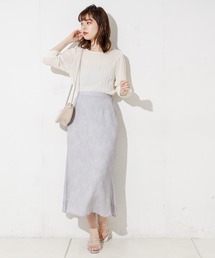 natural couture | アートフェザー柄ロングスカート(スカート)