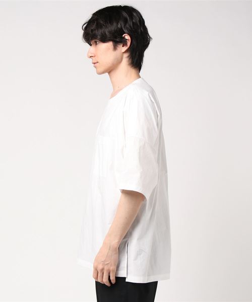 KAZUYUKI KUMAGAI ATTACHMENT（カズユキクマガイアタッチメント）の「タイプライターストレッチ ドロップショルダープルオーバーシャツ S/S（シャツ/ブラウス・メンズ・ネイビー/ライトグレー/グレー系その他/ホワイト/ライトグリーン・1/2/3）」の7枚目の写真