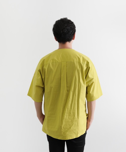 KAZUYUKI KUMAGAI ATTACHMENT（カズユキクマガイアタッチメント）の「タイプライターストレッチ ドロップショルダープルオーバーシャツ S/S（シャツ/ブラウス・メンズ・ネイビー/ライトグレー/グレー系その他/ホワイト/ライトグリーン・1/2/3）」の18枚目の写真