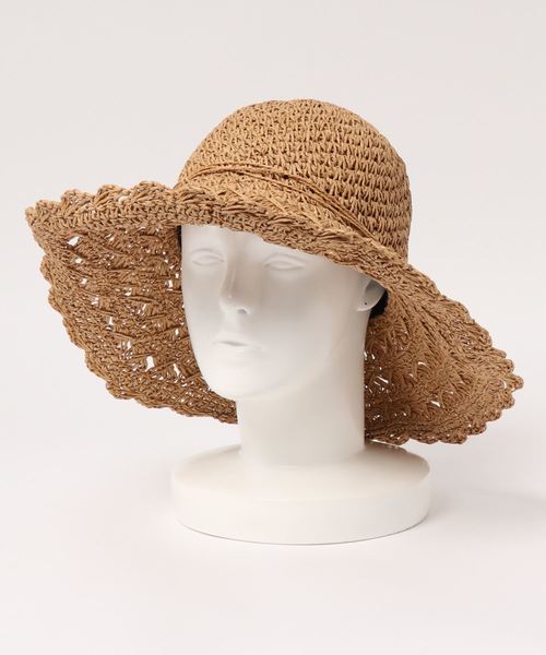 one after another NICE CLAUP（ワンアフターアナザーナイスクラップ）の「雑材麦わら帽子（ハット・レディース・ベージュ/アイボリー・FREE）」の10枚目の写真