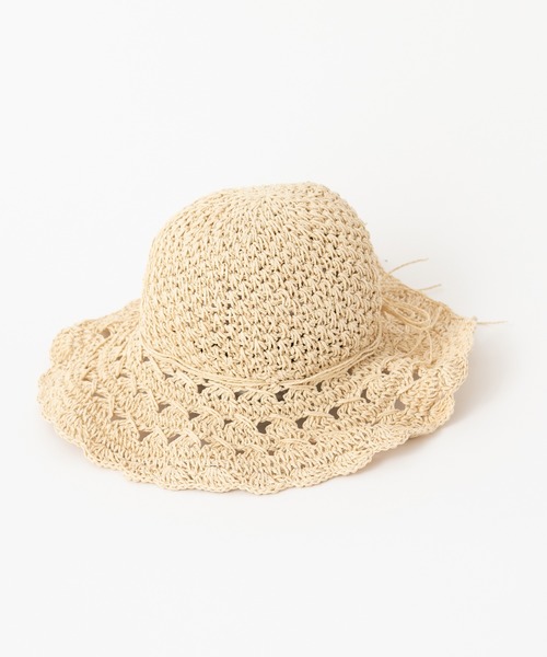 one after another NICE CLAUP（ワンアフターアナザーナイスクラップ）の「雑材麦わら帽子（ハット・レディース・ベージュ/アイボリー・FREE）」の18枚目の写真