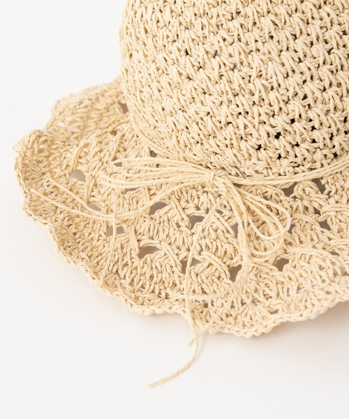 one after another NICE CLAUP（ワンアフターアナザーナイスクラップ）の「雑材麦わら帽子（ハット・レディース・ベージュ/アイボリー・FREE）」の16枚目の写真