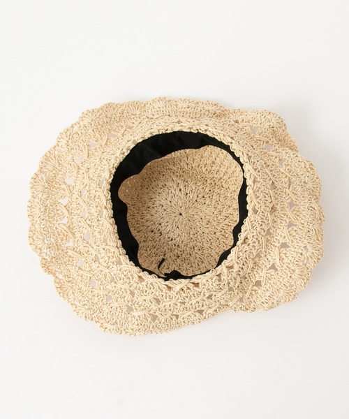 one after another NICE CLAUP（ワンアフターアナザーナイスクラップ）の「雑材麦わら帽子（ハット・レディース・ベージュ/アイボリー・FREE）」の15枚目の写真