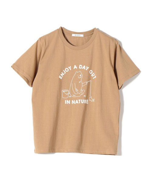 SHIPS Days(シップスデイズ)の「SHIPS Days:DAY OFFプリントTee(Tシャツ/カットソー・レディース・ダークブラウン/ベージュ/ブラウン/ベージュ系その他・ONE SIZE)」の2枚目の写真
