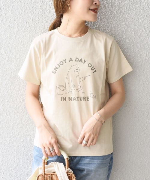 SHIPS Days(シップスデイズ)の「SHIPS Days:DAY OFFプリントTee(Tシャツ/カットソー・レディース・ダークブラウン/ベージュ/ブラウン/ベージュ系その他・ONE SIZE)」の4枚目の写真