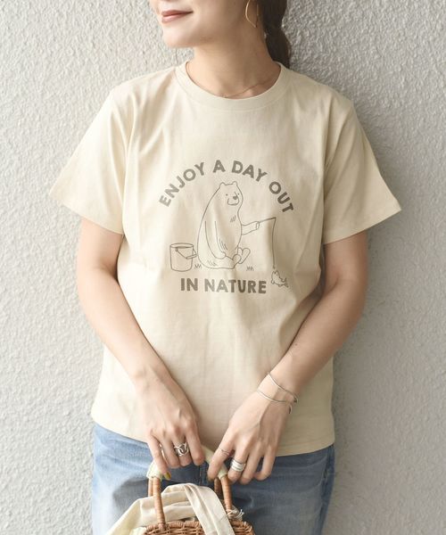 SHIPS Days(シップスデイズ)の「SHIPS Days:DAY OFFプリントTee(Tシャツ/カットソー・レディース・ダークブラウン/ベージュ/ブラウン/ベージュ系その他・ONE SIZE)」の14枚目の写真