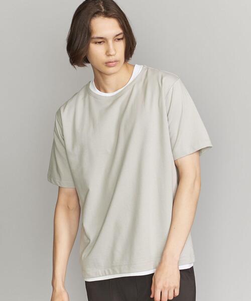 BEAUTY&YOUTH UNITED ARROWS（ビューティーアンドユースユナイテッドアローズ）の「BY ライトスウェット フェイクレイヤード Tシャツ（Tシャツ/カットソー・メンズ・ネイビー/オリーブ/ライトグレー・X-LARGE/LARGE/MEDIUM/SMALL）」の18枚目の写真