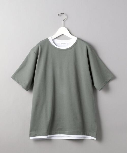 BEAUTY&YOUTH UNITED ARROWS（ビューティーアンドユースユナイテッドアローズ）の「BY ライトスウェット フェイクレイヤード Tシャツ（Tシャツ/カットソー・メンズ・ネイビー/オリーブ/ライトグレー・X-LARGE/LARGE/MEDIUM/SMALL）」の13枚目の写真