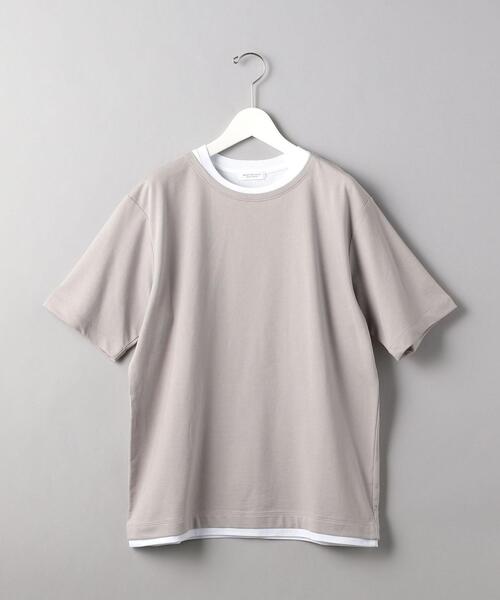 BEAUTY&YOUTH UNITED ARROWS（ビューティーアンドユースユナイテッドアローズ）の「BY ライトスウェット フェイクレイヤード Tシャツ（Tシャツ/カットソー・メンズ・ネイビー/オリーブ/ライトグレー・X-LARGE/LARGE/MEDIUM/SMALL）」の7枚目の写真