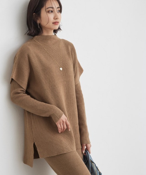 レイヤードニットセットアップ