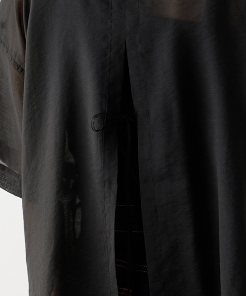 AZUL by moussy（アズールバイマウジー）の「BACK RIBBON SHEER BLOUSE/バックリボンシアーブラウス（シャツ/ブラウス・レディース・ブラック/ブラウン/カーキ・SMALL/MEDIUM）」の14枚目の写真