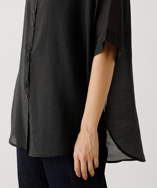 AZUL by moussy（アズールバイマウジー）の「BACK RIBBON SHEER BLOUSE/バックリボンシアーブラウス（シャツ/ブラウス・レディース・ブラック/ブラウン/カーキ・SMALL/MEDIUM）」の18枚目の写真