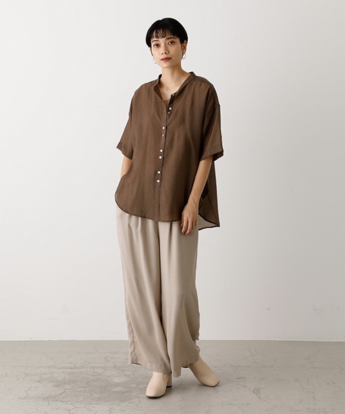 AZUL by moussy（アズールバイマウジー）の「BACK RIBBON SHEER BLOUSE/バックリボンシアーブラウス（シャツ/ブラウス・レディース・ブラック/ブラウン/カーキ・SMALL/MEDIUM）」の16枚目の写真