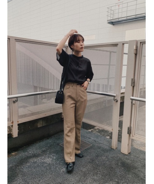 AZUL by moussy（アズールバイマウジー）の「BACK RIBBON SHEER BLOUSE/バックリボンシアーブラウス（シャツ/ブラウス・レディース・ブラック/ブラウン/カーキ・SMALL/MEDIUM）」の8枚目の写真