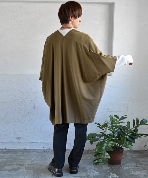 MinoriTY（マイノリティ）の「メンズリラックス着流しカーデポンチョ（カーディガン/ボレロ・メンズ・ブラウン/ブルー/ブラック/カーキ・L/M）」の11枚目の写真