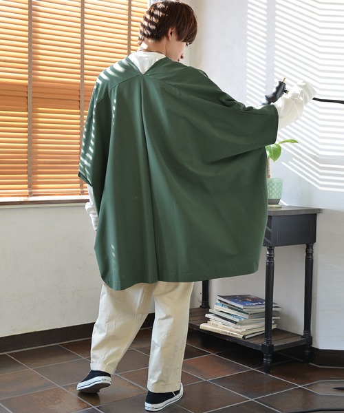 MinoriTY（マイノリティ）の「メンズリラックス着流しカーデポンチョ（カーディガン/ボレロ・メンズ・ブラウン/ブルー/ブラック/カーキ・L/M）」の6枚目の写真