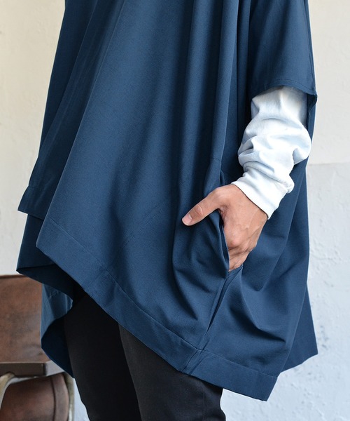 MinoriTY（マイノリティ）の「メンズリラックス着流しカーデポンチョ（カーディガン/ボレロ・メンズ・ブラウン/ブルー/ブラック/カーキ・L/M）」の10枚目の写真