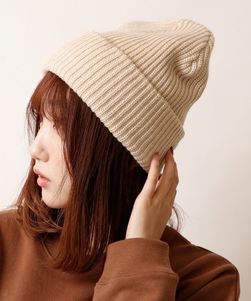 GLOBE(グローヴ)の「GLOBE ローゲージWワッチニットキャップ(ニットキャップ/ビーニー・メンズ・ホワイト/ブラック/ネイビー/チャコールグレー/アイボリー/ブルー/ワインレッド/グレー/ベージュ/マスタード/ブラウン/テラコッタ・FREE)」の8枚目の写真