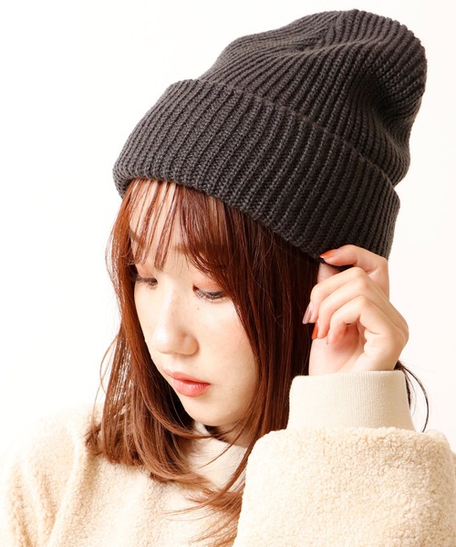 GLOBE(グローヴ)の「GLOBE ローゲージWワッチニットキャップ(ニットキャップ/ビーニー・メンズ・ホワイト/ブラック/ネイビー/チャコールグレー/アイボリー/ブルー/ワインレッド/グレー/ベージュ/マスタード/ブラウン/テラコッタ・FREE)」の1枚目の写真
