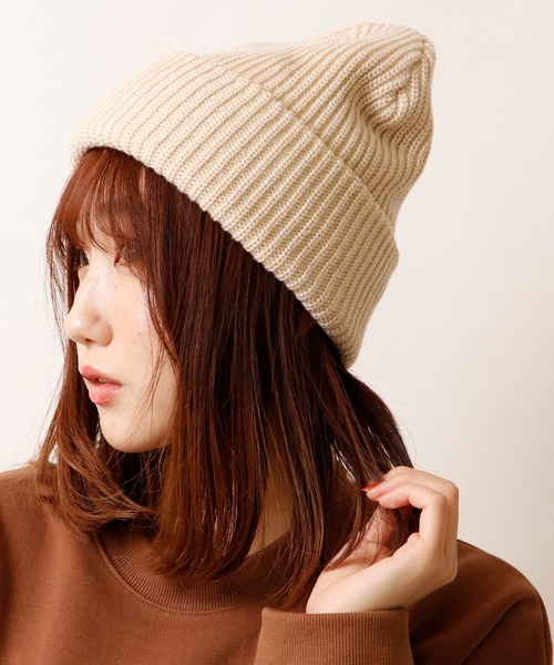 GLOBE(グローヴ)の「GLOBE ローゲージWワッチニットキャップ(ニットキャップ/ビーニー・メンズ・ホワイト/ブラック/ネイビー/チャコールグレー/アイボリー/ブルー/ワインレッド/グレー/ベージュ/マスタード/ブラウン/テラコッタ・FREE)」の17枚目の写真