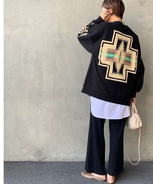 【Safari×PENDLETON/美品】 バックプリントスウェットガウン 今週の別注アイテム vol.144 待望の春夏ver. ！ 〈ペンドルトン