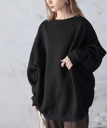 ドルマンスリーブ無地プルオーバーカットソー(長袖)