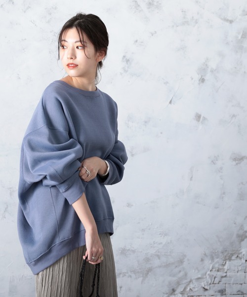 classicalelf(クラシカルエルフ)の「ドルマンスリーブ無地プルオーバーカットソー(長袖)(スウェット・レディース・ブラック/ブルー/モカ/ピンクベージュ・MEDIUM/LARGE/X-LARGE/XX-LARGE)」の21枚目の写真