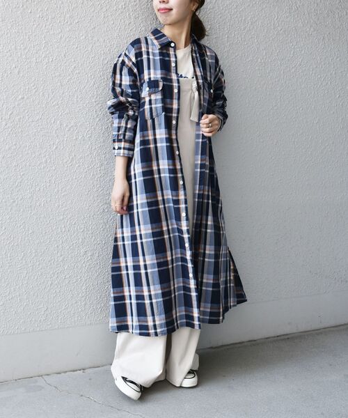 Lee(リー)の「【SHIPS any別注】Lee: チェック シャツワンピース(シャツワンピース・レディース・ネイビー/イエロー・ONE SIZE)」の22枚目の写真