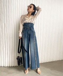 Ameri（アメリ）の「HIGH WAIST CONVERSION DENIM（デニムパンツ