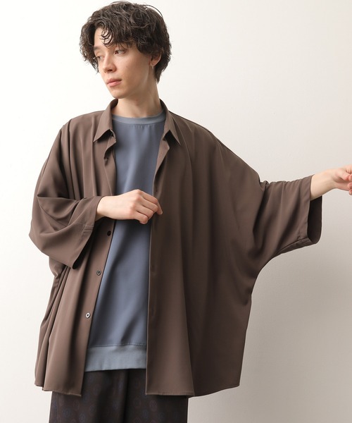 JUNRED（ジュンレッド）の「ポンチョシャツ（シャツ/ブラウス・メンズ・ブラウン/グリーン/グレー・M/L）」の7枚目の写真